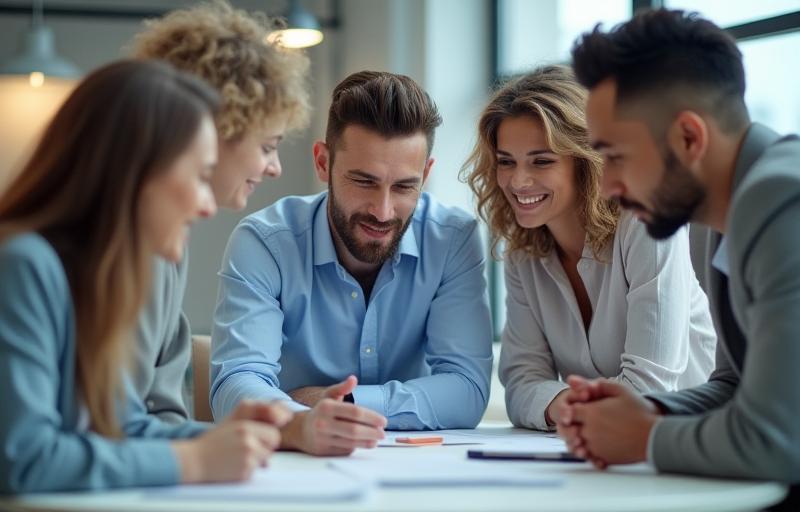 Horizon Tech Solutions team collaborating in an office environment